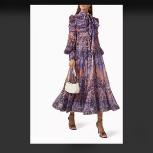 Zimmermann Celestial ruched printed midi dress